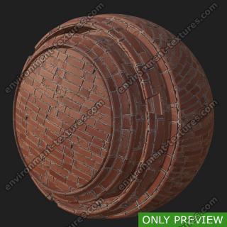 PBR wall brick damaged texture 0003